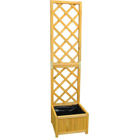 Wooden Garden Planter with Trellis