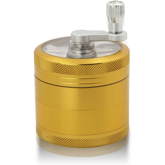 4 Pieces 2.2 Inch Hand Crank Hand Crank Spice Mill Unbreakable Aluminum Grinder (Matte Gold)