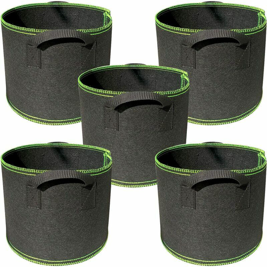 Grow Bags, Garden Plant Bags 5 * 10 Gallon/40L Breathable Non-woven with Handles,Superma