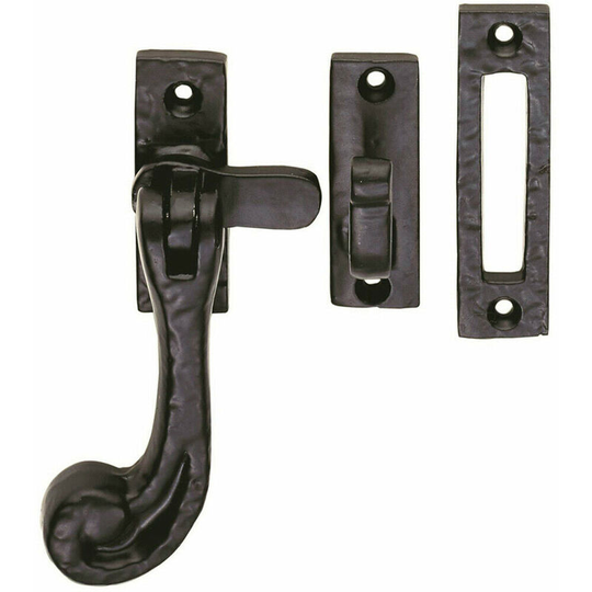 Loops - Chunky Handled Antique Window Casement Fastener Powder Coated Black Finish