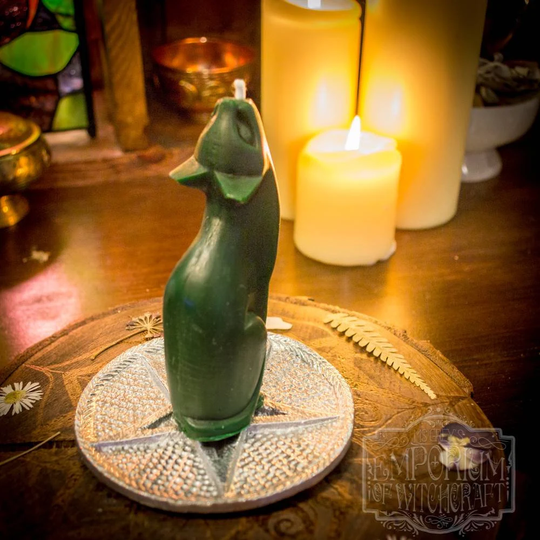 Green Cat Organic Beeswax Spell Candle