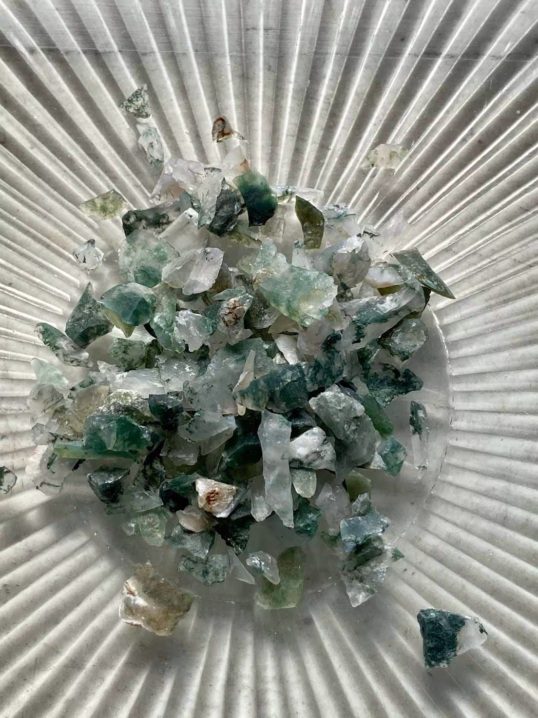 Green Moss Agate - Medium Chips No Powder 100% Crystal New Beginnings Happy Heart Life+Love