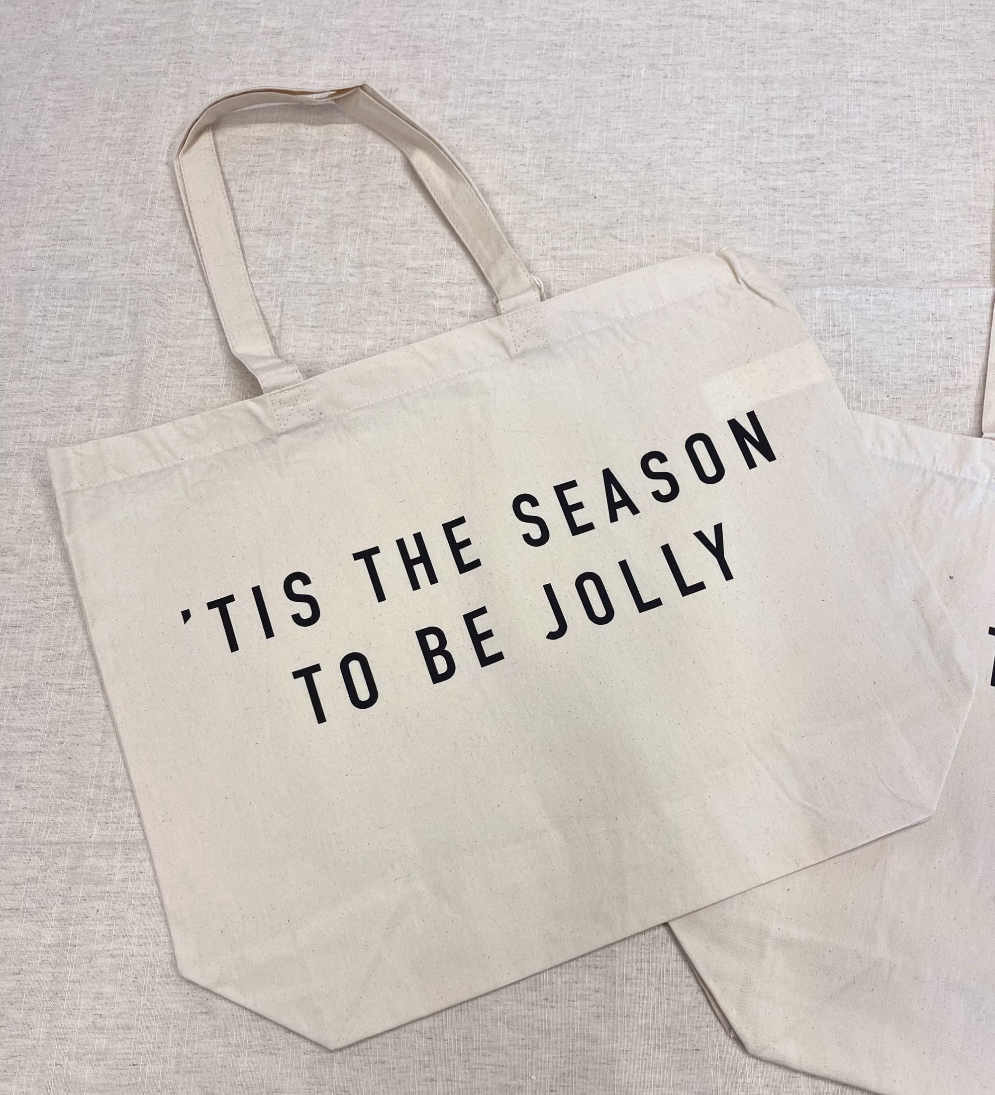 100% Organic Cotton Maxi Tote Bag | Christmas Quote Shopping Canvas Large