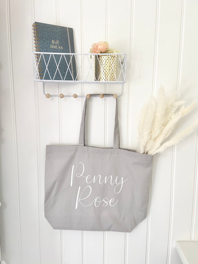 Personalised Organic Cotton Tote Bags, Birthday Gift, Customised Shopper Bag, Lunch Custom School Uni Beach