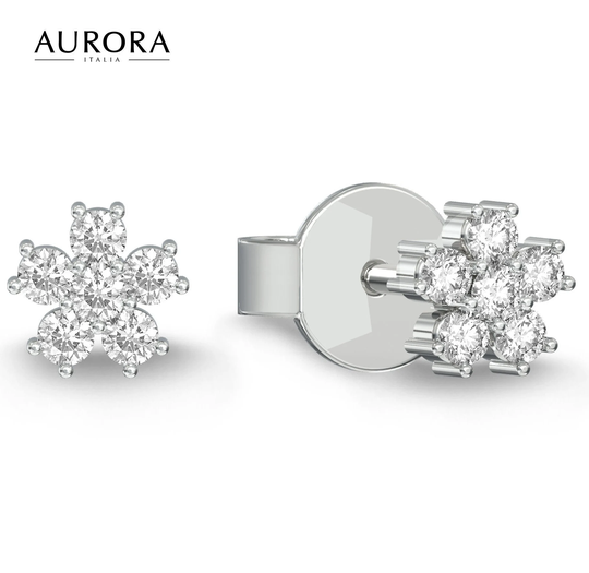 Auroses Four Seasons Collection - Spring Edition Earrings 925 Sterling Silver 18K White Gold Plated