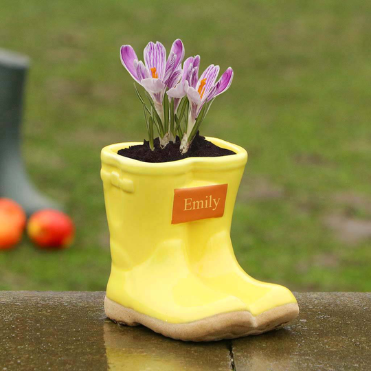 Personalised Ceramic Welly Boot Planter