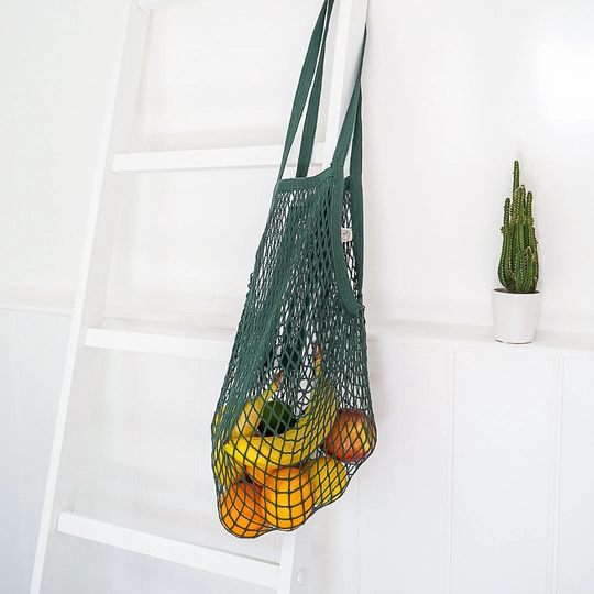 Organic Shopping Bag | Long Handle - Gots Certified Cotton Grocery Perfect For Fruit & Vegetables
