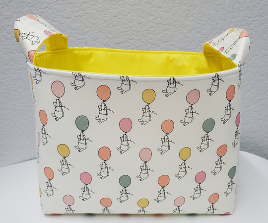 storage Basket Baby Nursery Decor Home Fabric Organizer Winnie The Pooh Balloons