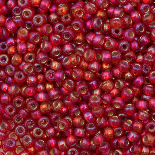 Miyuki Seed Beads 8/0 Silver Lined Flame Red Ab, 1010