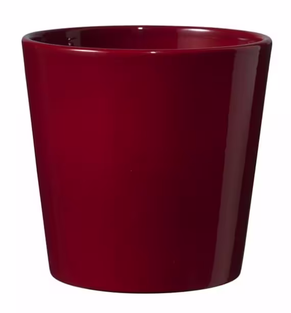 14cm Shiny Red Bordeaux Dallas Ceramic Pot - Fast & Free UK Delivery