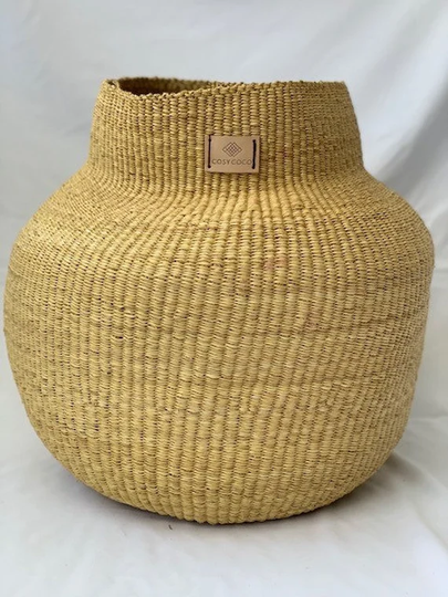 Large Pampas Natural Handwoven Plant Basket