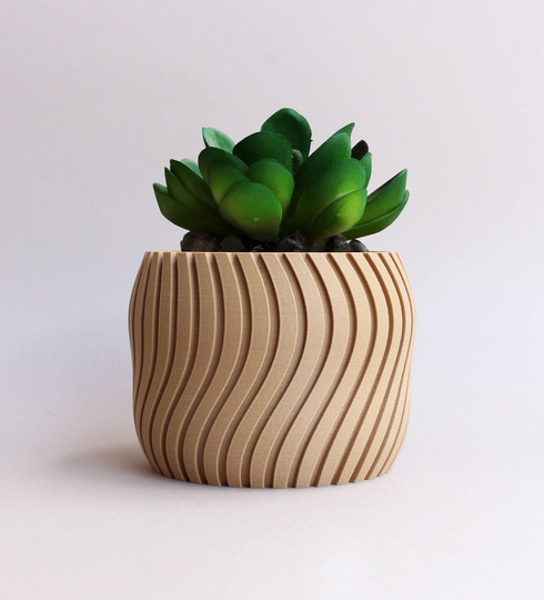 Minimal Indoor Planter, Curvy Pattern