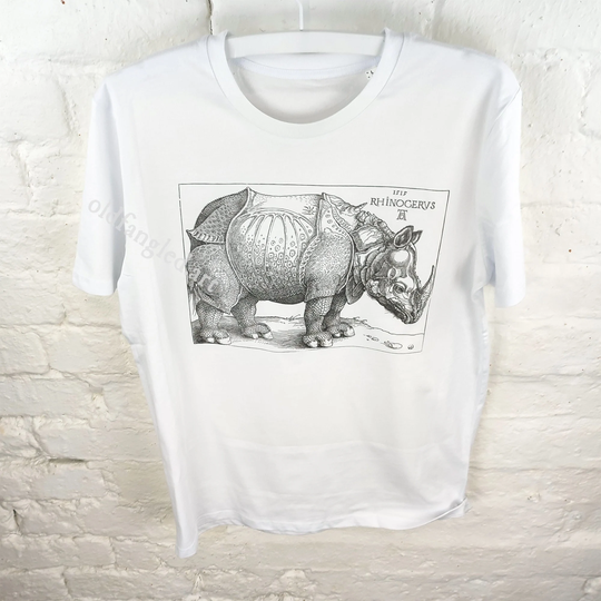 Rhinoceros | 1515 - Unisex Organic T-Shirt, Vintage Style Art Zoology T-Shirt
