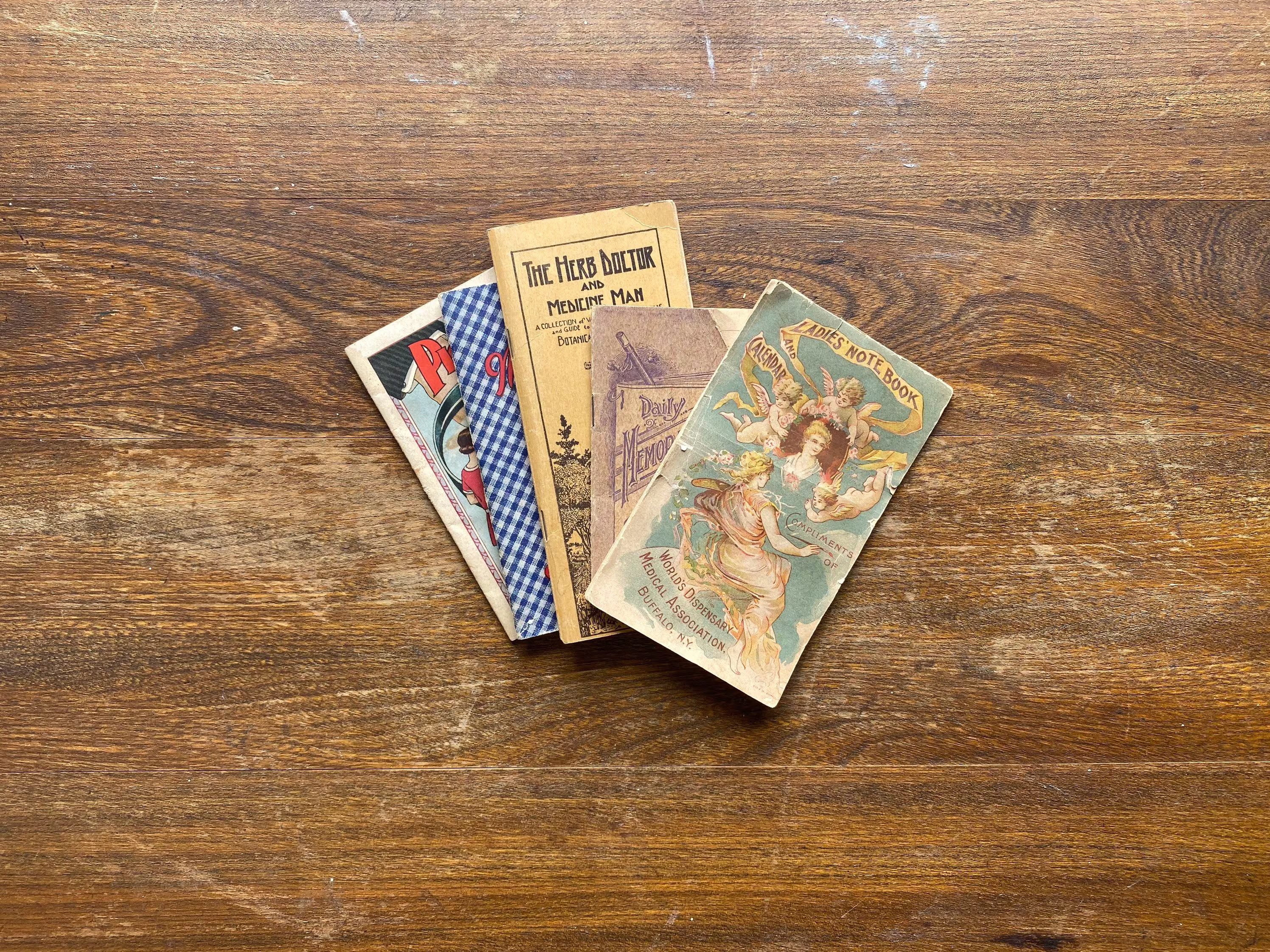 Antique Advertising Medical Pocket Brochures & Ledgers Ladies Dispensary Bromo Seltzer