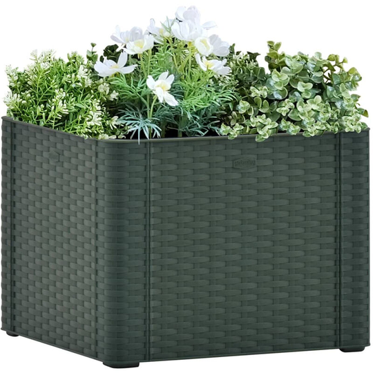 Garden Raised Bed with Self Watering System Green 43x43x33 cm