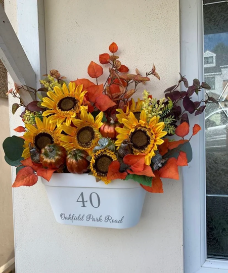 Personalised House Number Flower Planter Present Door Step Warming Birthday Anniversary Gardening Celebration Gift