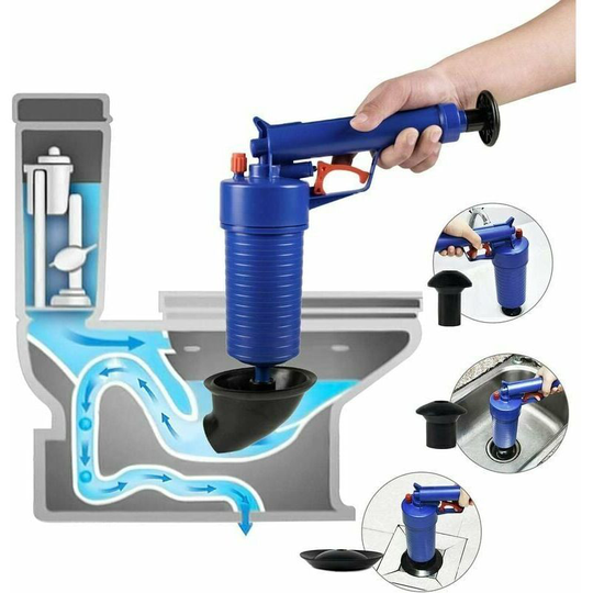 Toilet Plunger with Pressure Pump, High Pressure Plunger for Tub/Toilet/Sink/Floor