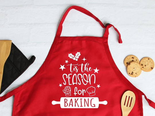 Tis The Season For Baking, Christmas Gift, Holiday Apron, Baking Gift, Cookie Apron