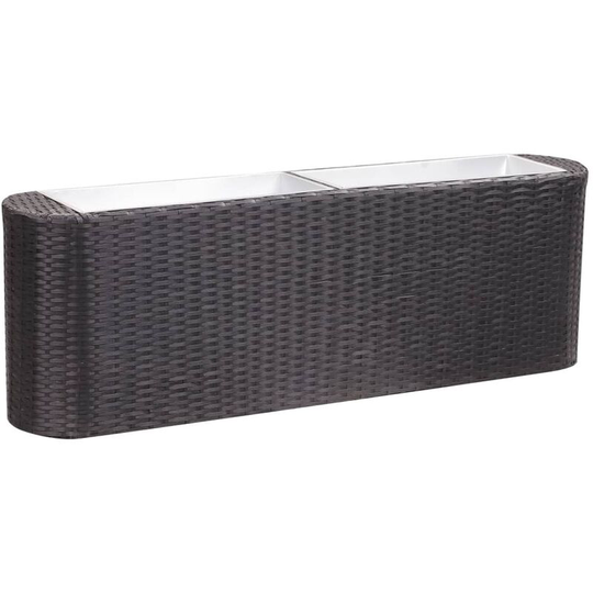 Devenirriche - Garden Raised Bed 120x24x40 cm Poly Rattan Black - Black