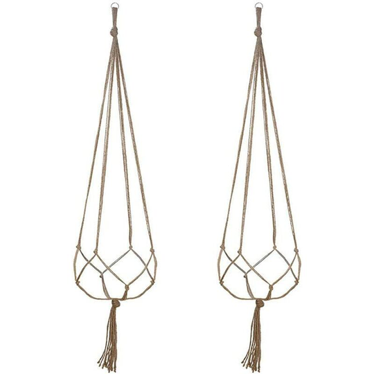 Set of 2 Plant Hangers for Flower Pot Planters Rope Hanger Macrame Plant Hanger Door Decoration for Indoor and Outdoor Hanging Decoration Balcony