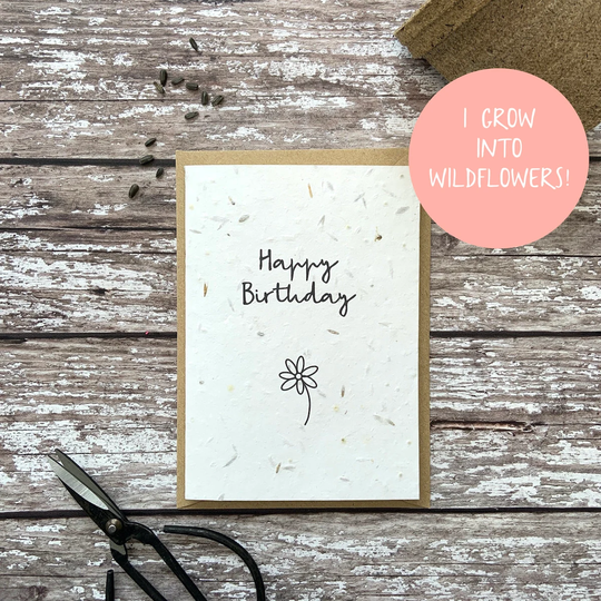 Plantable Birthday Card, Seed Happy Card