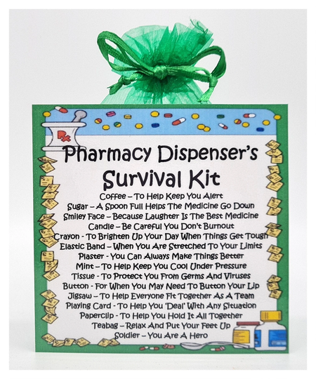 Pharmacy Dispenser's Survival Kit - Fun Novelty Gift & Card Alternative/Present Birthday Greeting Cards Quirky Unique