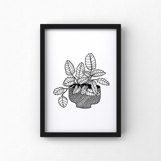 Mint Plant Illustration, Botanical Art Print, Peppermint Drawing, Lover Gift, Kitchen Herbs Decor, House Lady