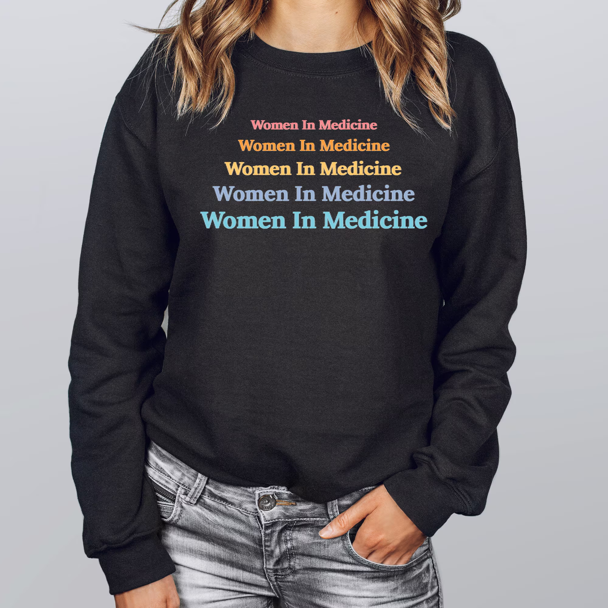 Retro Women in Medicine Sweatshirt, Female Physician Sweater, Medical School Student Shirt, Gift For Doctor, Md Grad T-Shirt