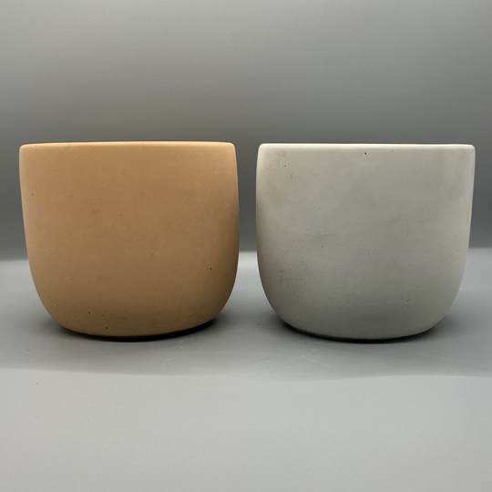 Small Concrete Planter Set Of 2 | Minimalist Plant Pot Boho With Drainage Modern Indoor Flower Inch Pots
