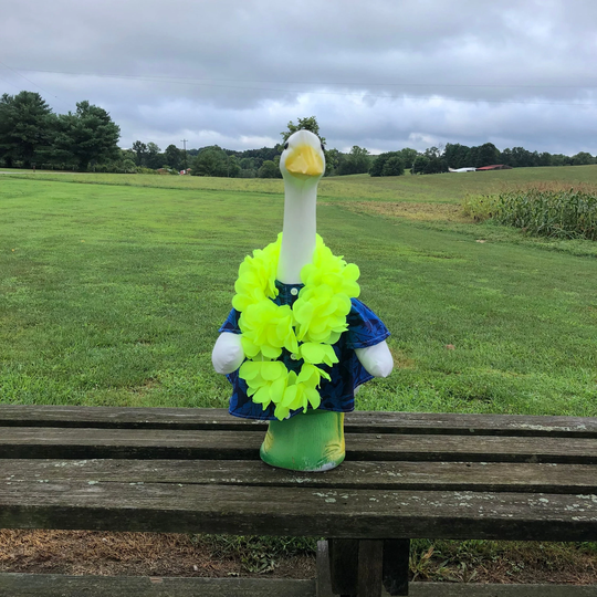 Blue Hawaiian Shirt Outfit For 23-28 Inch | Large Concrete Or Plastic Lawn Goose/Duck