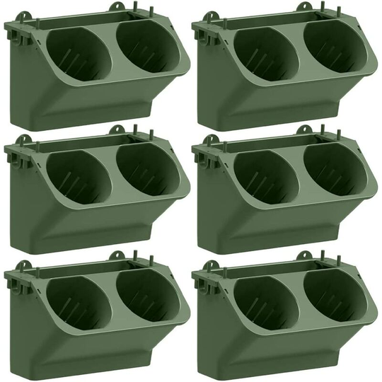 6pcs vertical flower pot, planter, self-watering flower pot wall holder with dark green wall pocket