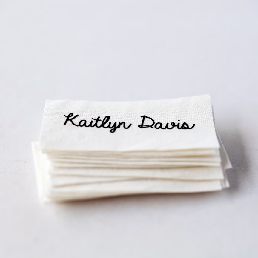 Sew On Name Tags/Clothing Labels - White Organic Cotton For