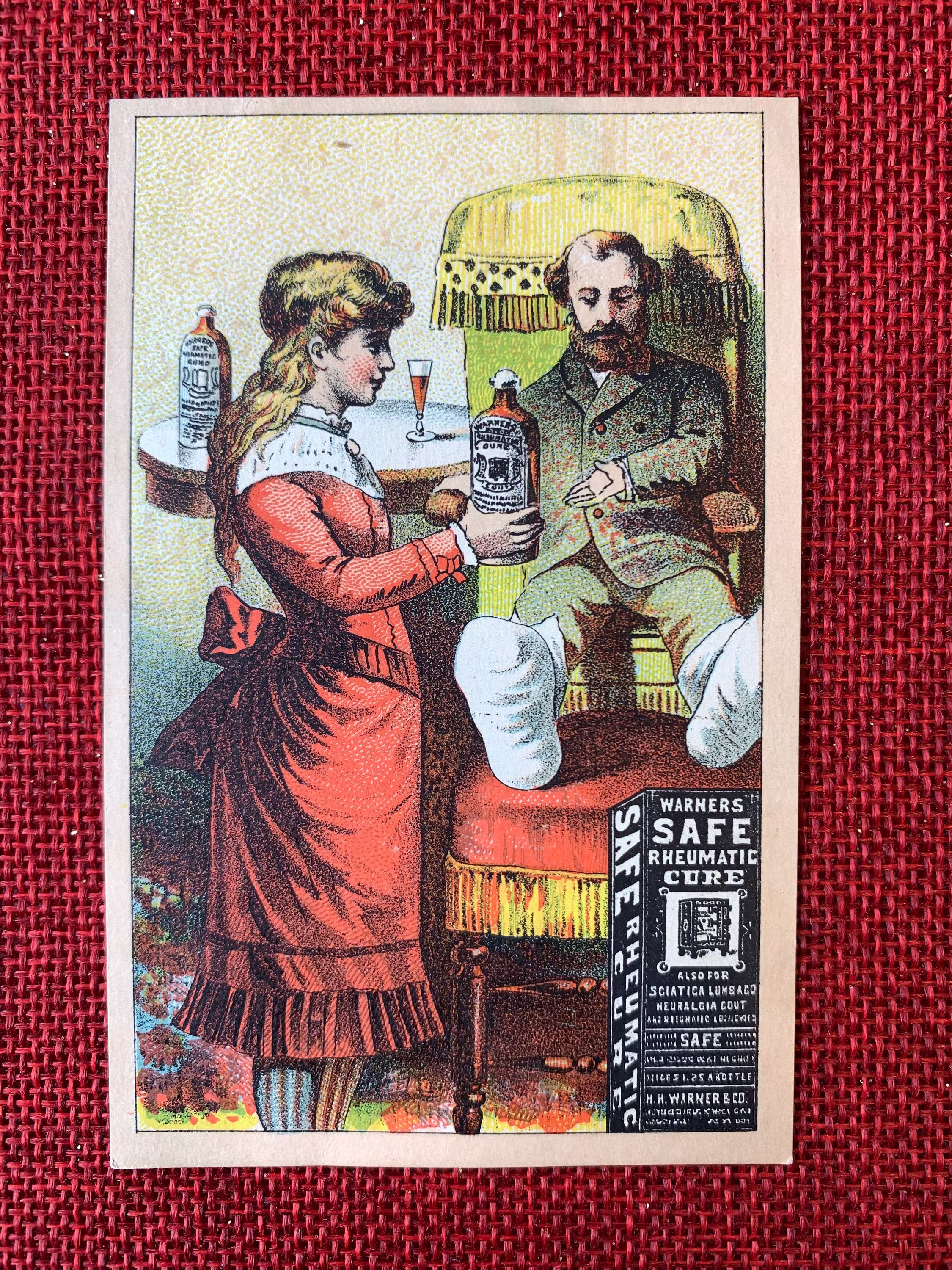 Warner's Safe Rheumatic Cure, Vintage Late 1800S Trade Card