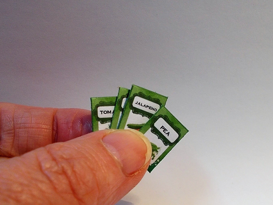 Dolls House 4 Vegetable Seed Packs Miniature 1/12Th No1