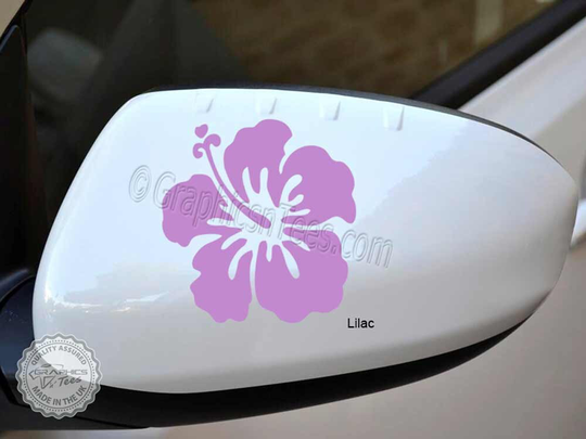 Hibiscus Flower Stickers, Car Wing Mirror Graphic Decals