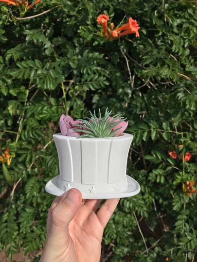 America Top Hat Succulent Planter | Office Decor Home Modern 3D Printed With Drainage Indoor