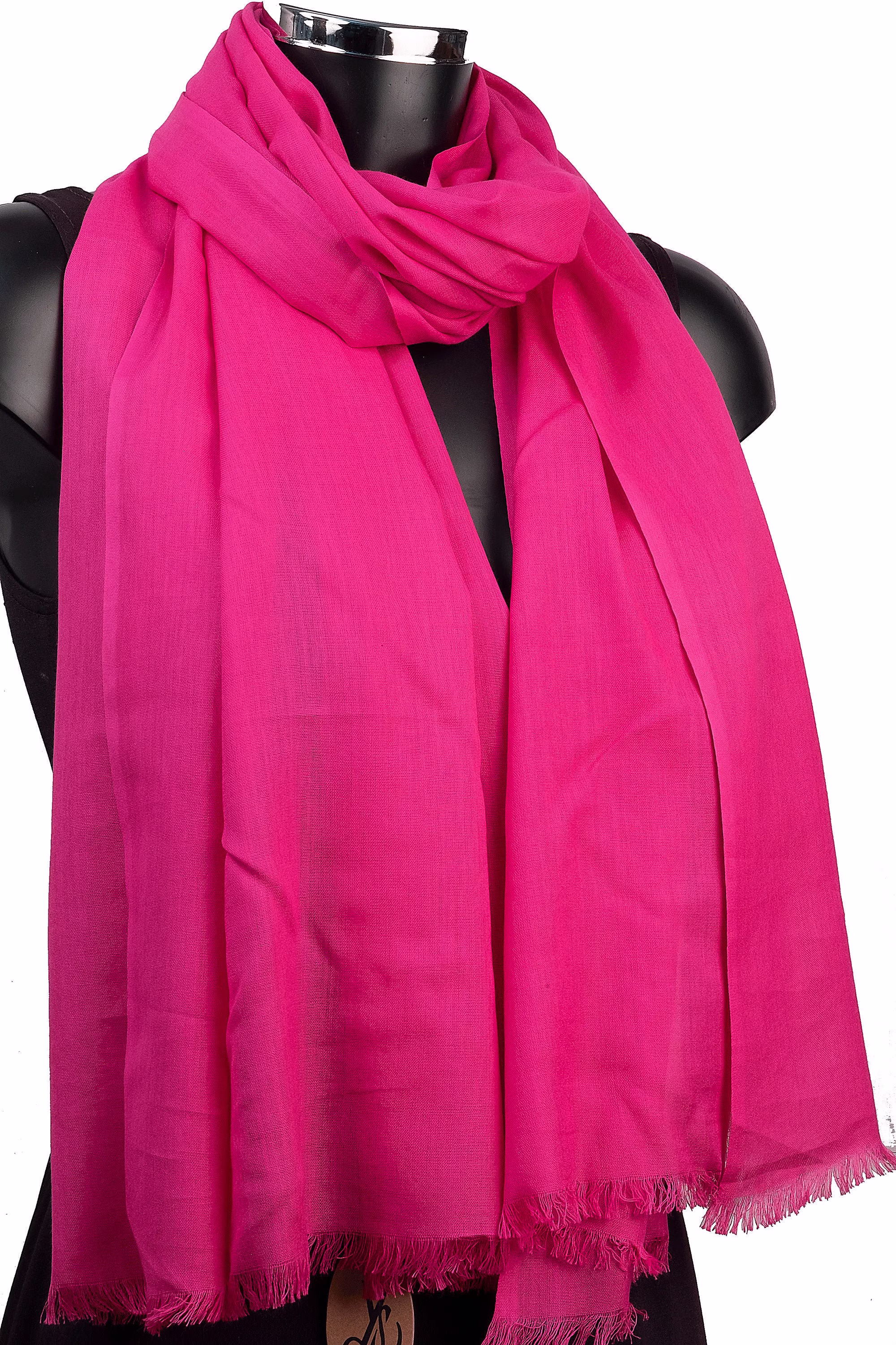 Fuchsia Shawl, Hot Pink Pashmina, Organic Cotton, Fair Trade Scarves, Ethical Clothing, Cerise Bridal Wrap, Gift For Girlfriend