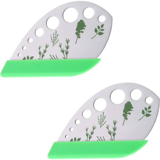 2 pack Leaf Herb Stripper, 9 holes, 2 in 1 design, Stainless Steel Kitchen Herb Leaf Stripping Tool
