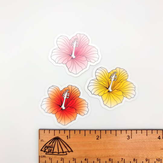 Hibiscus Flower Sticker 3-Pack - Tropical Hawaii 3-Pack