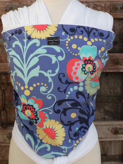 Baby Sling Wrap Organic Cotton Wrap - Carrier-Paradise On White-Dvd Included-One Size Fits All-Newborn -Toddler