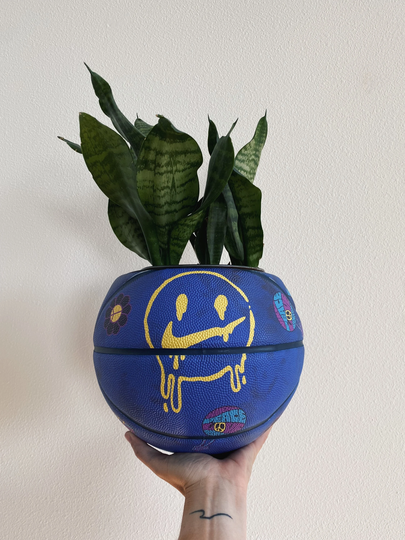 Era Explorer Sf Basketball/Planter Upcycled Vase Indoor Custom