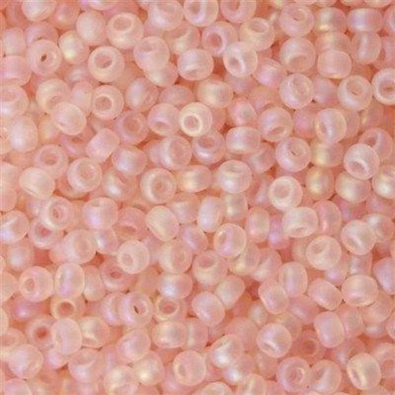 Miyuki Seed Beads 15/0, 0155Fr - Matted Transp Pale Pink Ab, 10 Gr