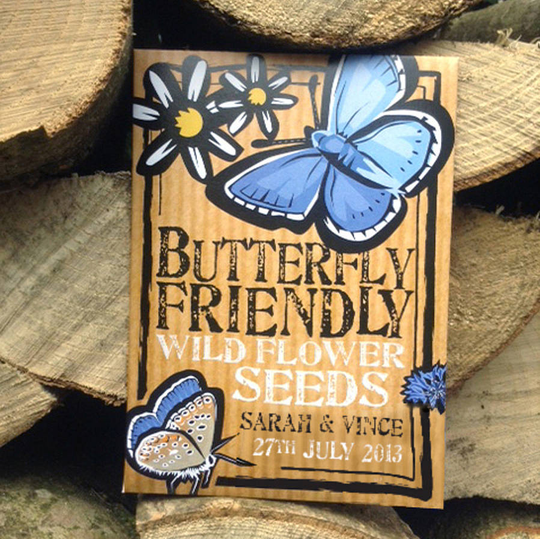 Pack Of 20 Personalised Butterfly Wedding Favours