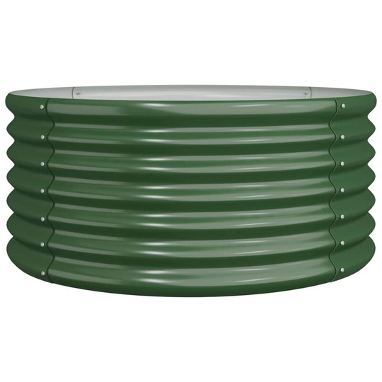 Garden Planter Powder-coated Steel 80x80x36 cm Green vidaXL - Green
