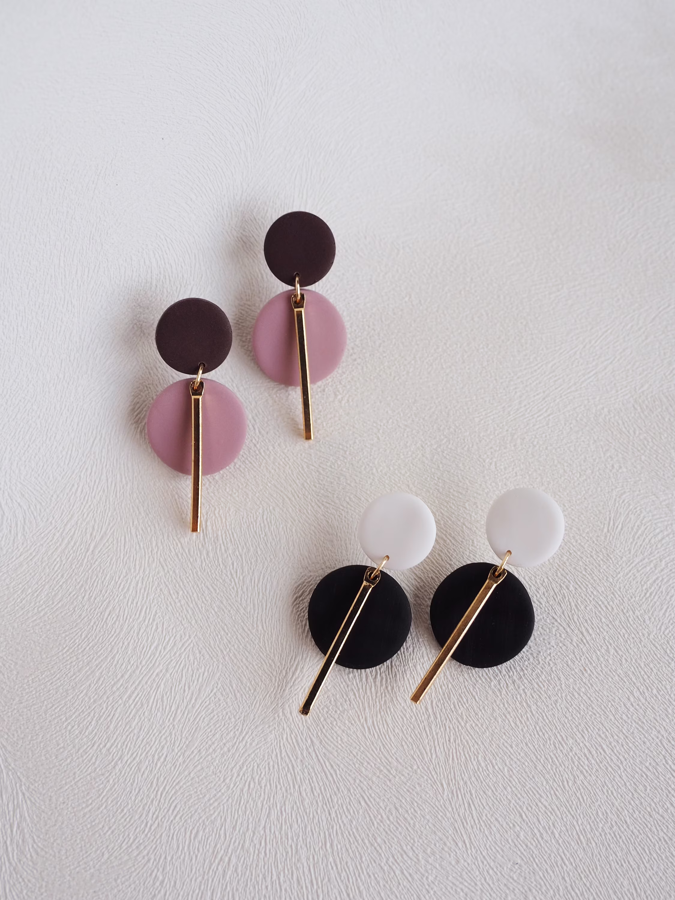 Powder Pink Jewellery, Pink, Earrings, Elegant Subtle Wedding Earrings, Black&white