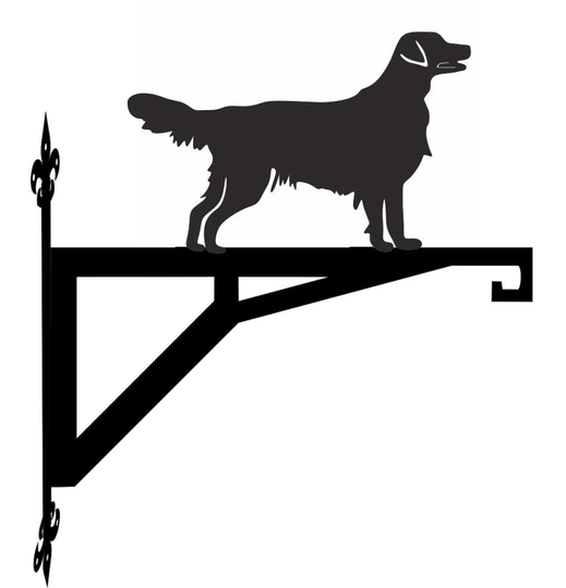 Flat Coated Retriever Standing Modern Contemporary Hanging Bracket