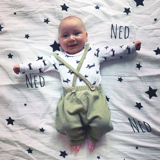 Personalised Star Organic Muslin Swaddle