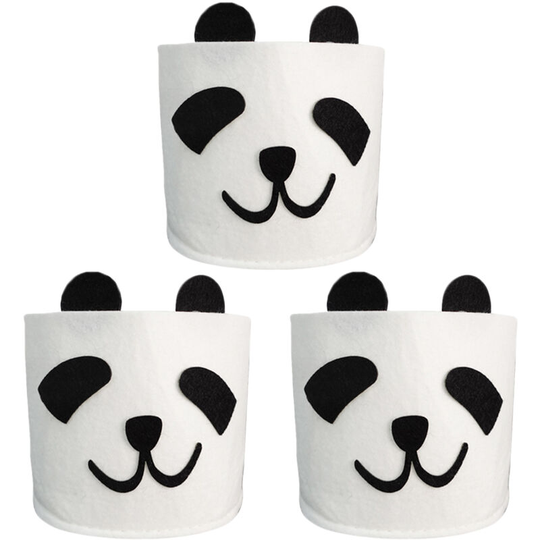 Panda Planter Felt Plant Pots Cute Animal Shaped Cartoon Flower Planter Grow Bag Container Flowerpot for Indoor Outdoor Patio Home Garden