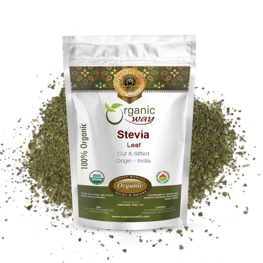 Organic Way Stevia Leaf Cut & Sifted - Organic, Kosher, Usda Certified | Raw, Vegan, Non Gmo, Gluten Free Origin India