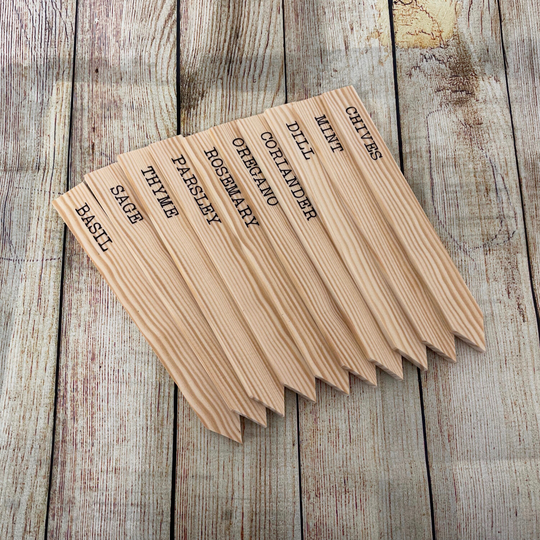 Herb Labels Gift Set Of 10 | Wooden Plant Marker Garden Decor Christmas For Gardeners Growers